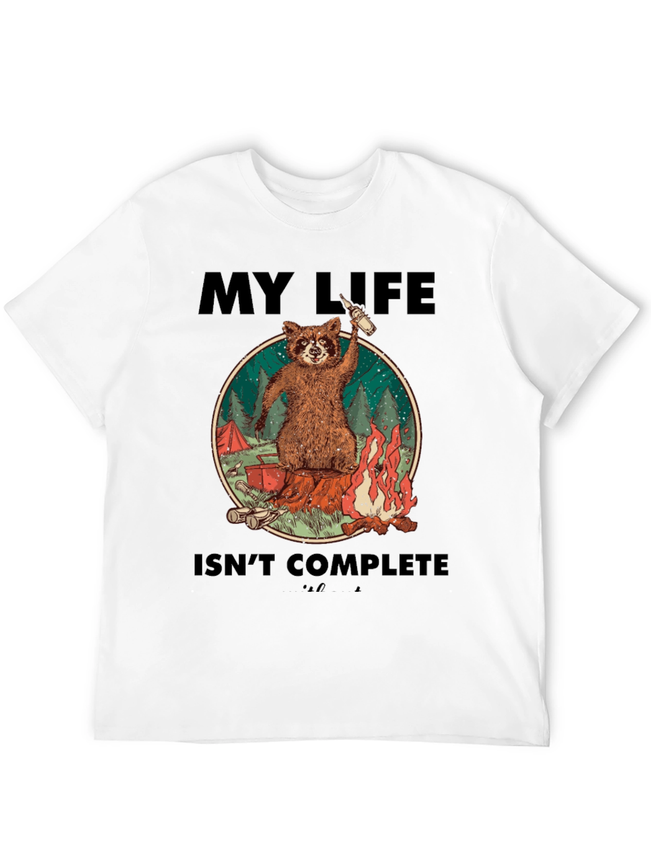Raccoon Camping Graphic Tee - My Life Isnt Complete