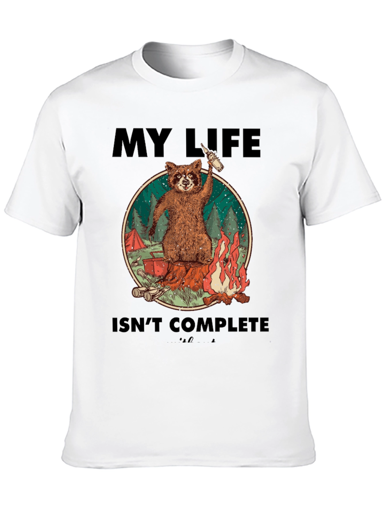 Raccoon Camping Graphic Tee - My Life Isnt Complete