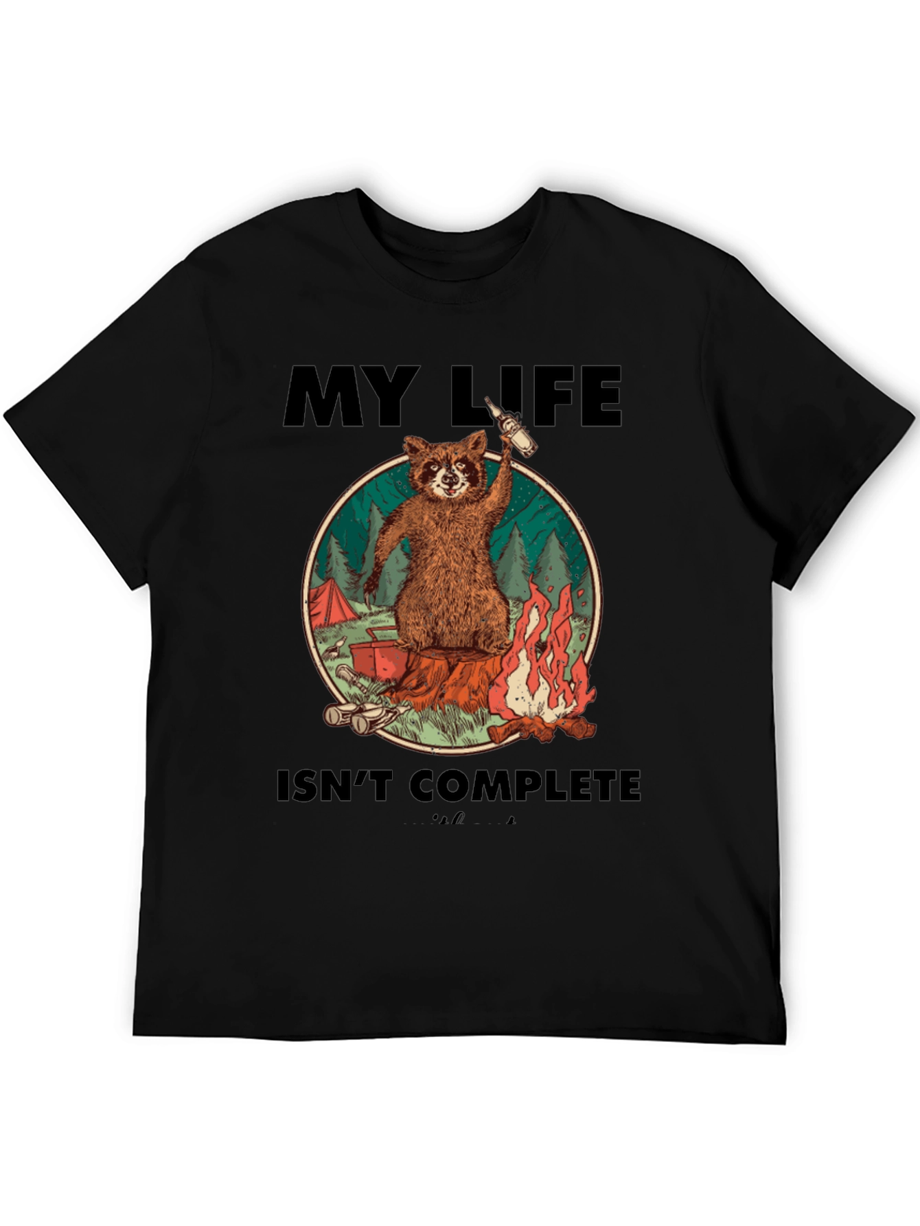Raccoon Camping Graphic Tee - My Life Isnt Complete