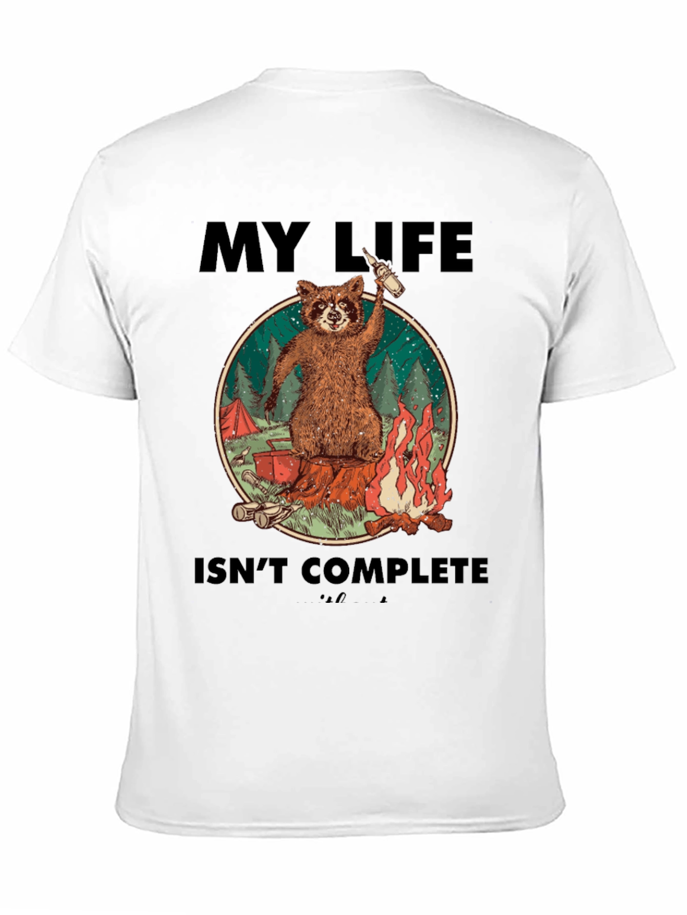 Raccoon Camping Graphic Tee - My Life Isnt Complete
