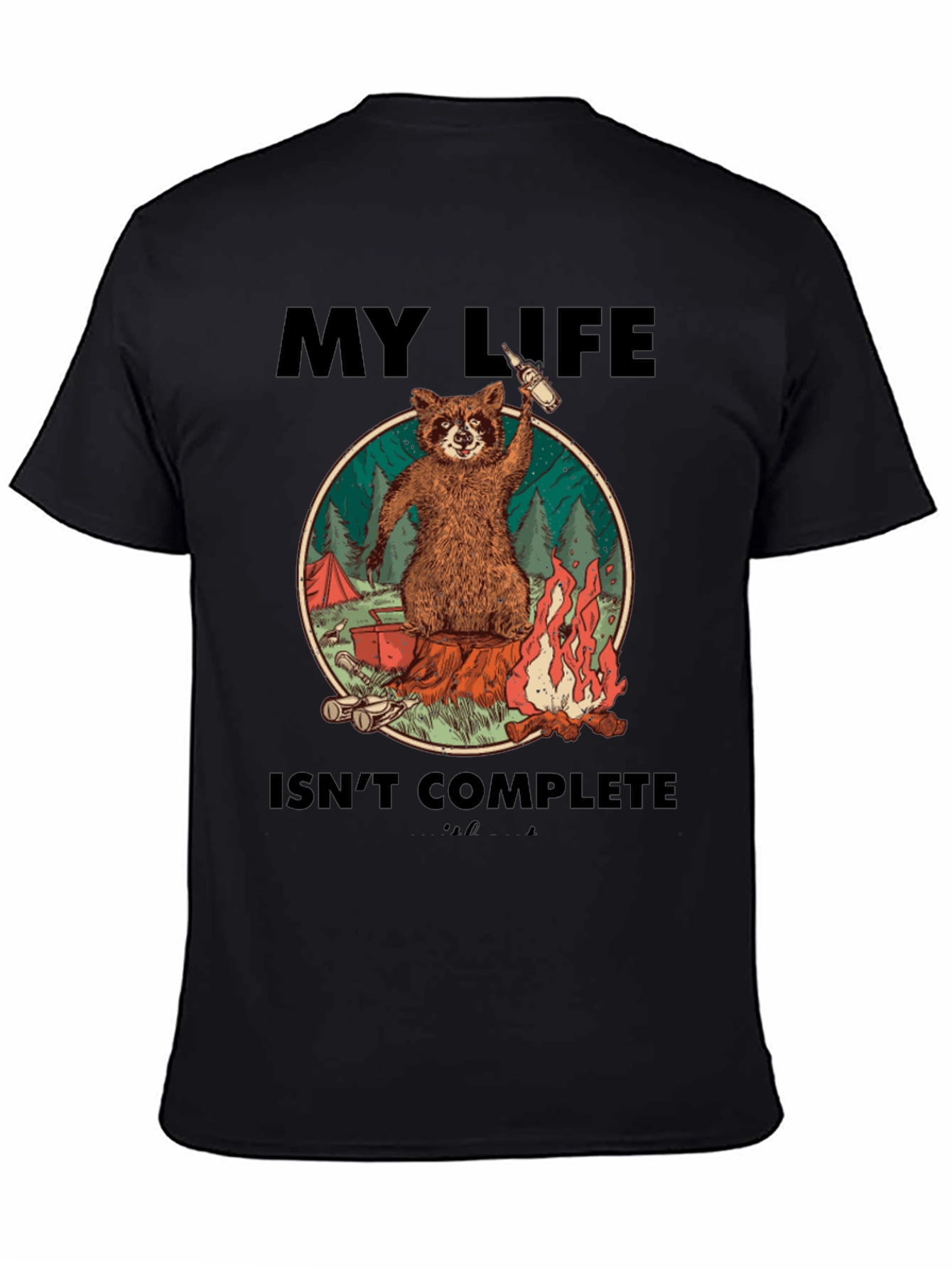 Raccoon Camping Graphic Tee - My Life Isnt Complete
