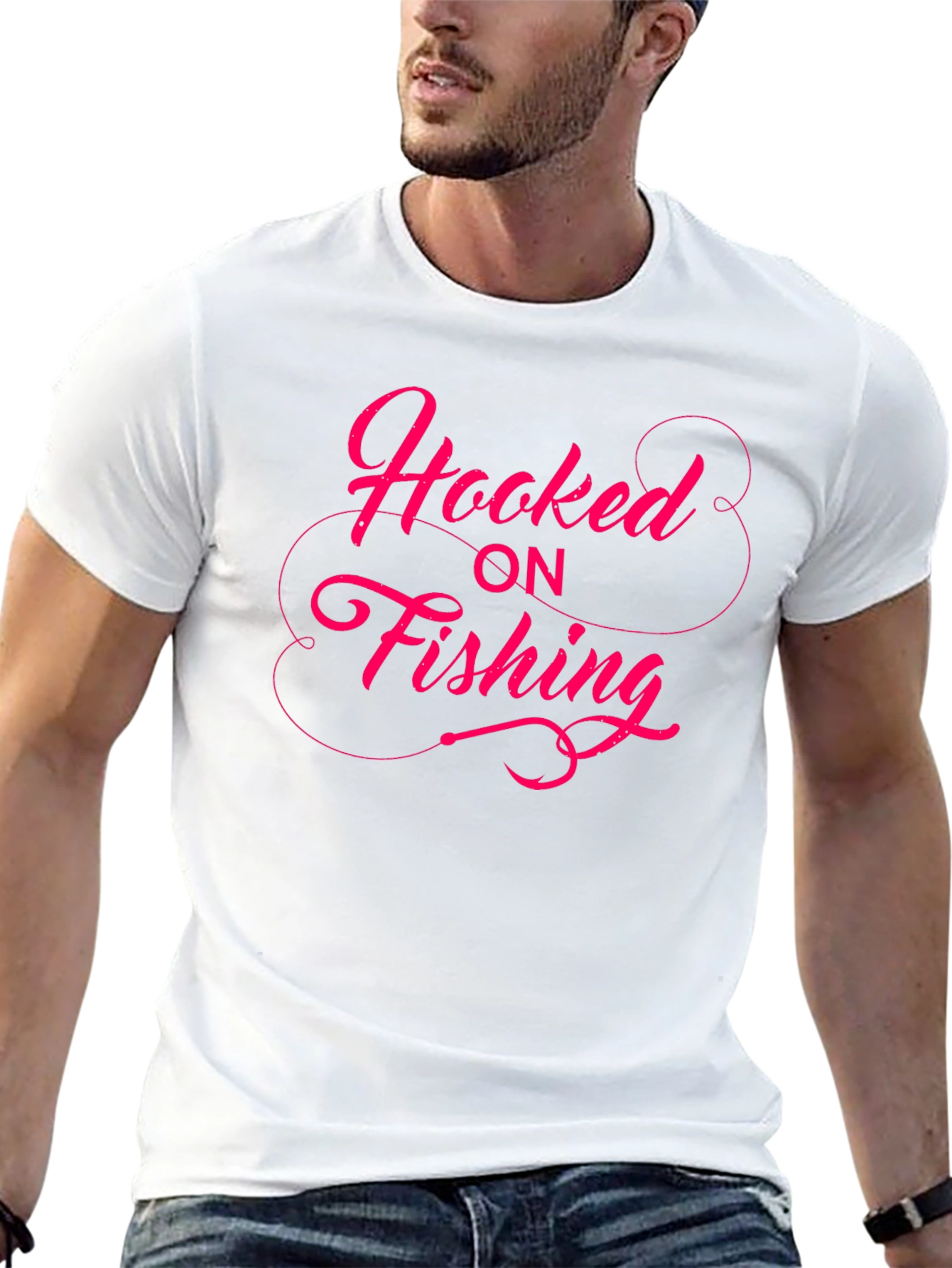 Hooked on Fishing Graphic Tee - Black T-Shirt