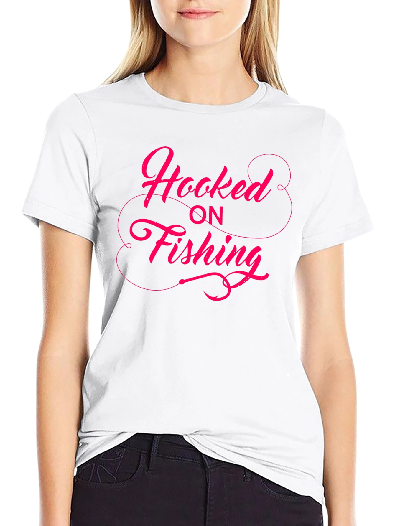 Hooked on Fishing Graphic Tee - Black T-Shirt