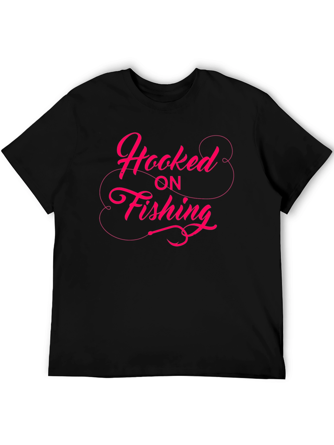 Hooked on Fishing Graphic Tee - Black T-Shirt