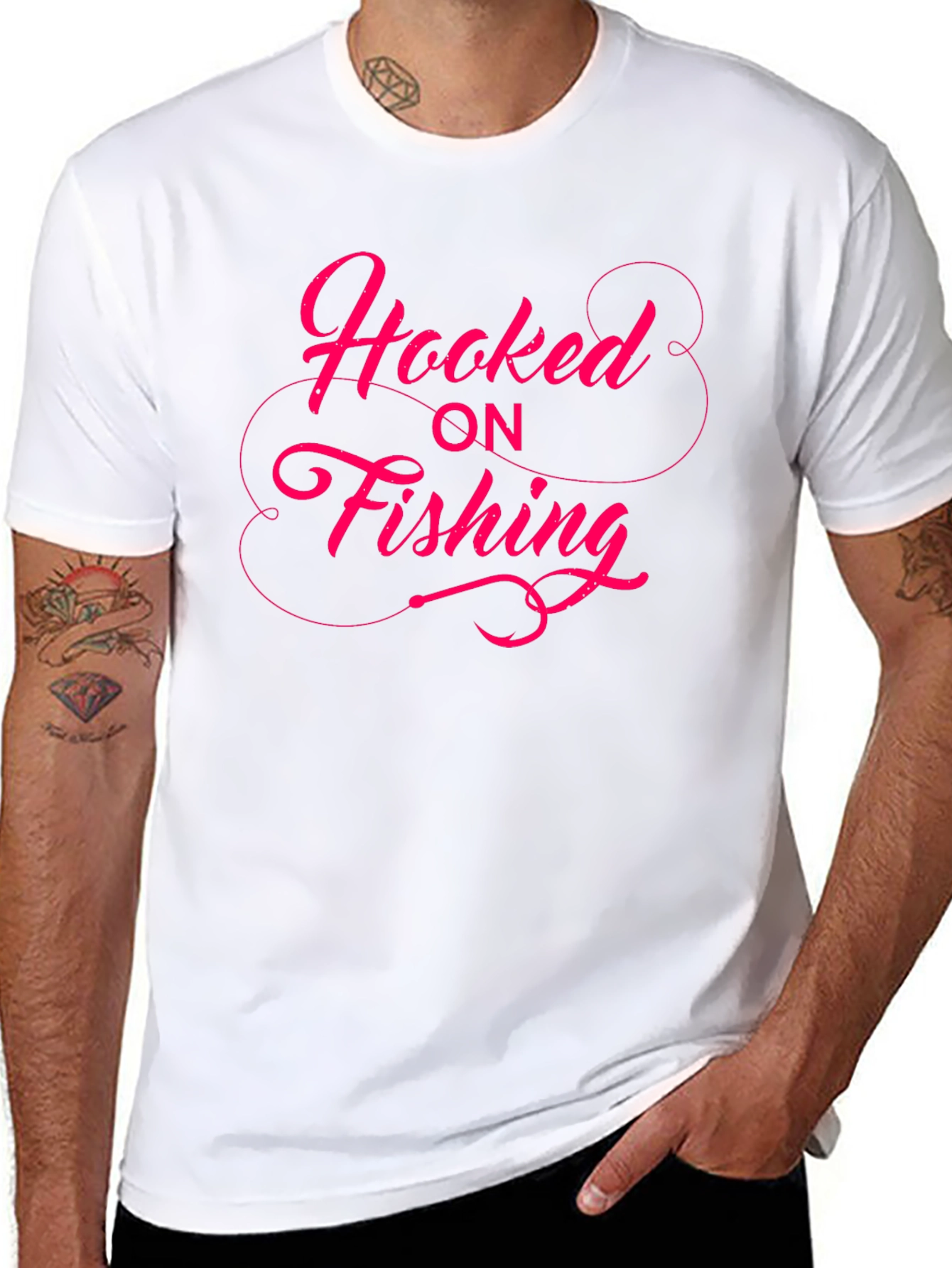 Hooked on Fishing Graphic Tee - Black T-Shirt