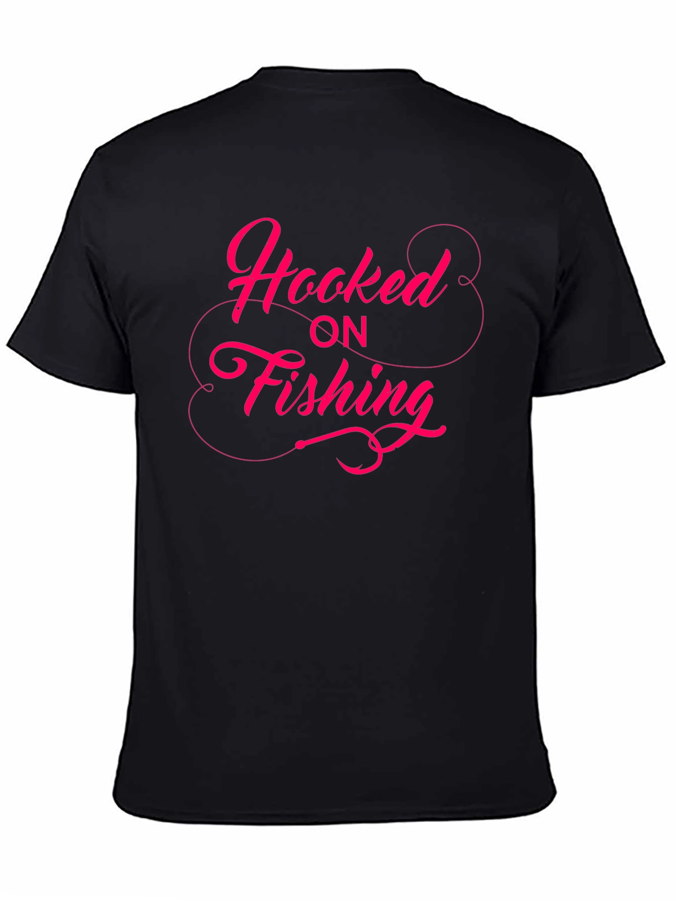Hooked on Fishing Graphic Tee - Black T-Shirt