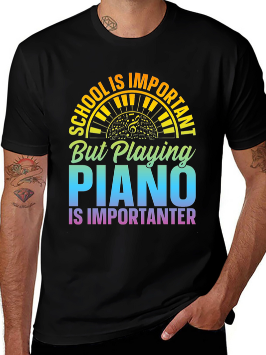 Piano is Importanter Black T-Shirt