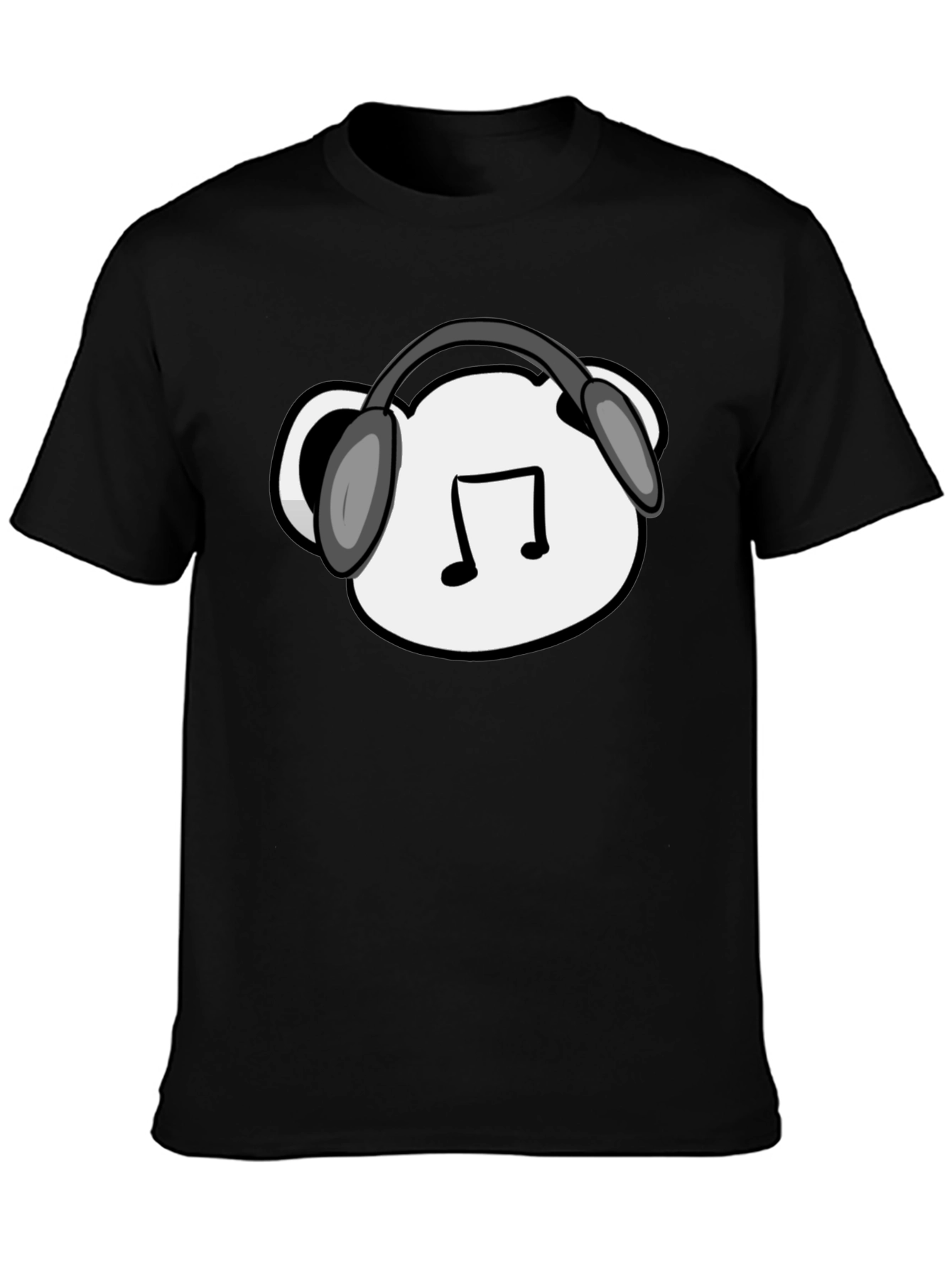 Musical Bear T-Shirt - Black Cotton Blend