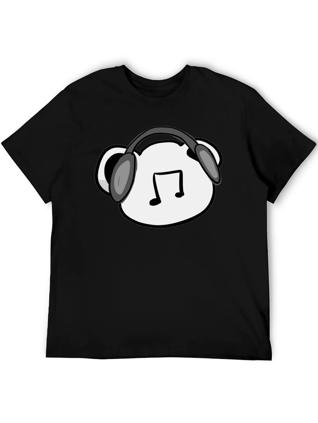 Musical Bear T-Shirt - Black Cotton Blend