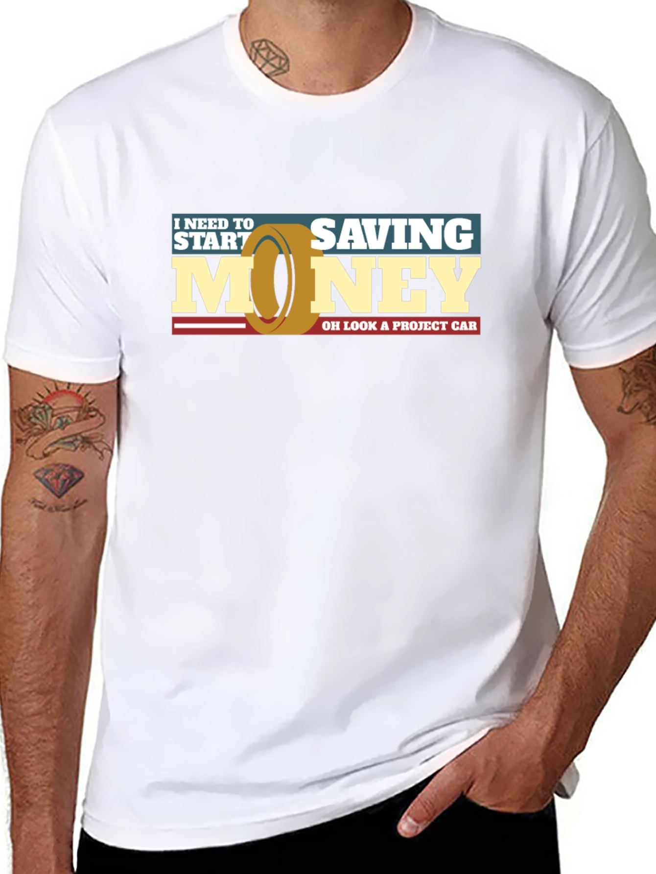 Funny Car Project T-Shirt - Saving Money Graphic Tee