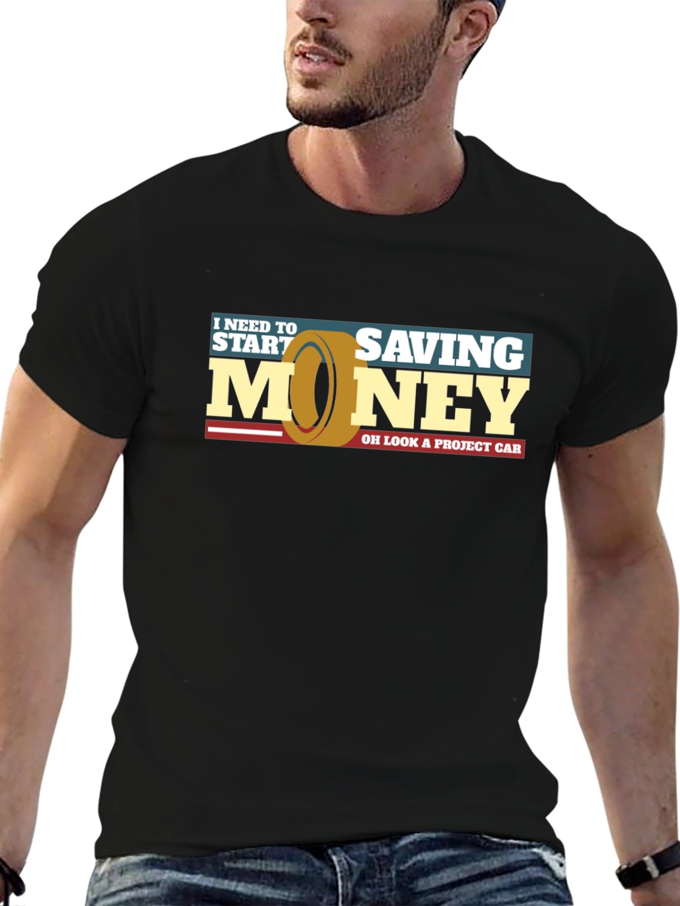 Funny Car Project T-Shirt - Saving Money Graphic Tee