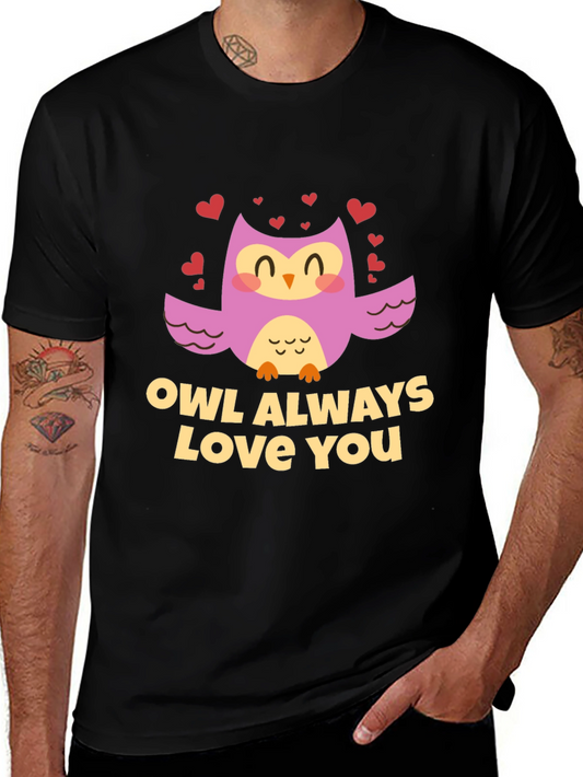 Owl Always Love You Graphic Tee - Black Cotton Blend