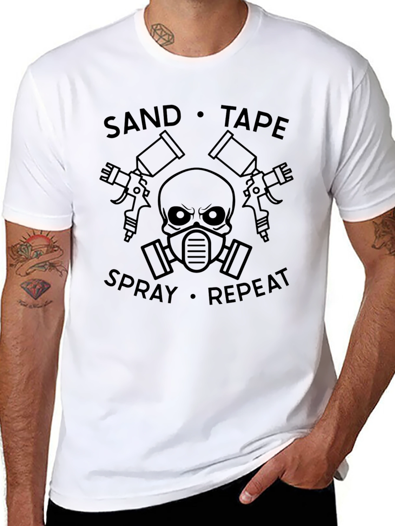 Sand Tape Spray Repeat T-Shirt