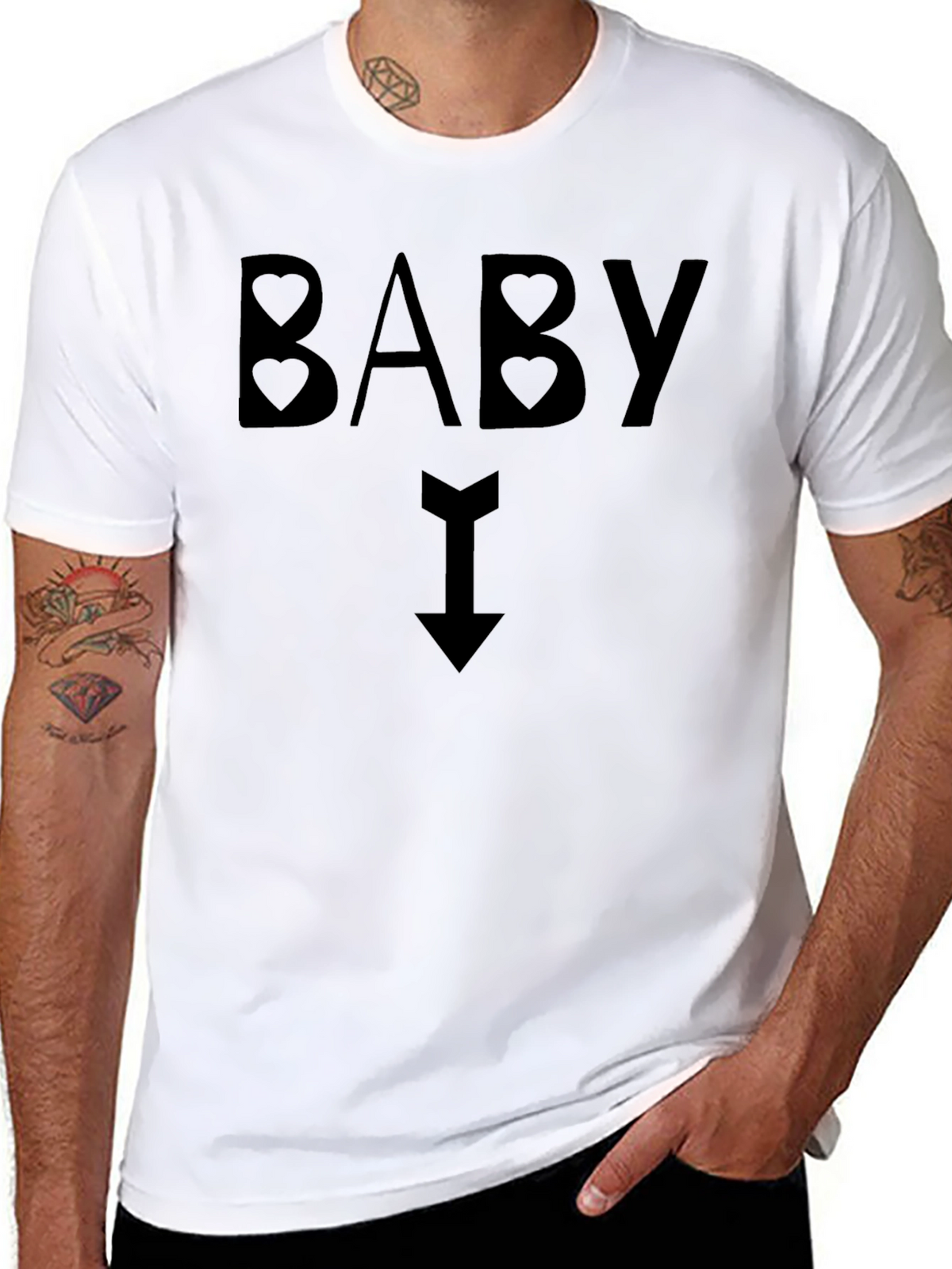 Baby Arrow Pointing Down Black T-Shirt