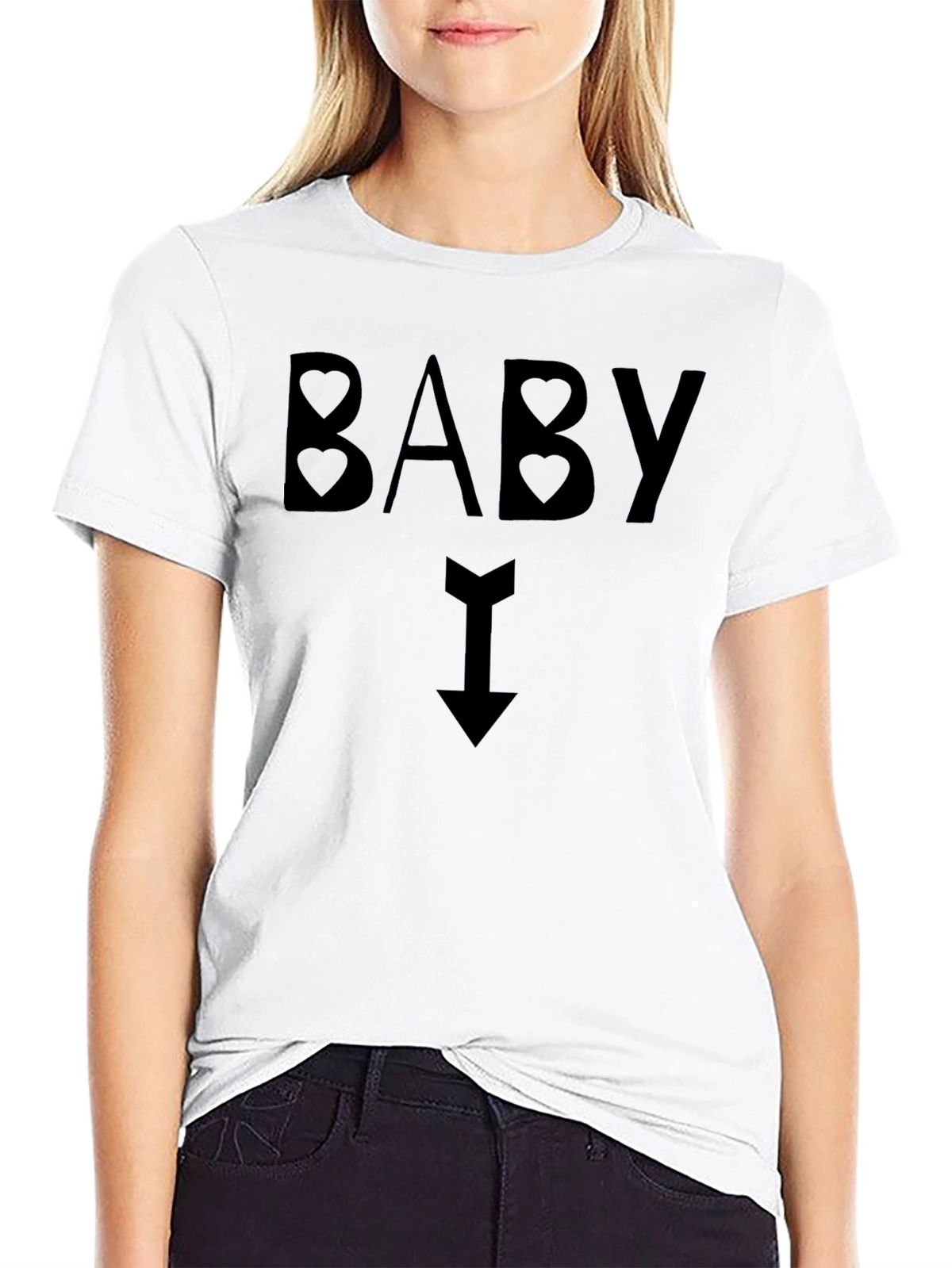 Baby Arrow Pointing Down Black T-Shirt