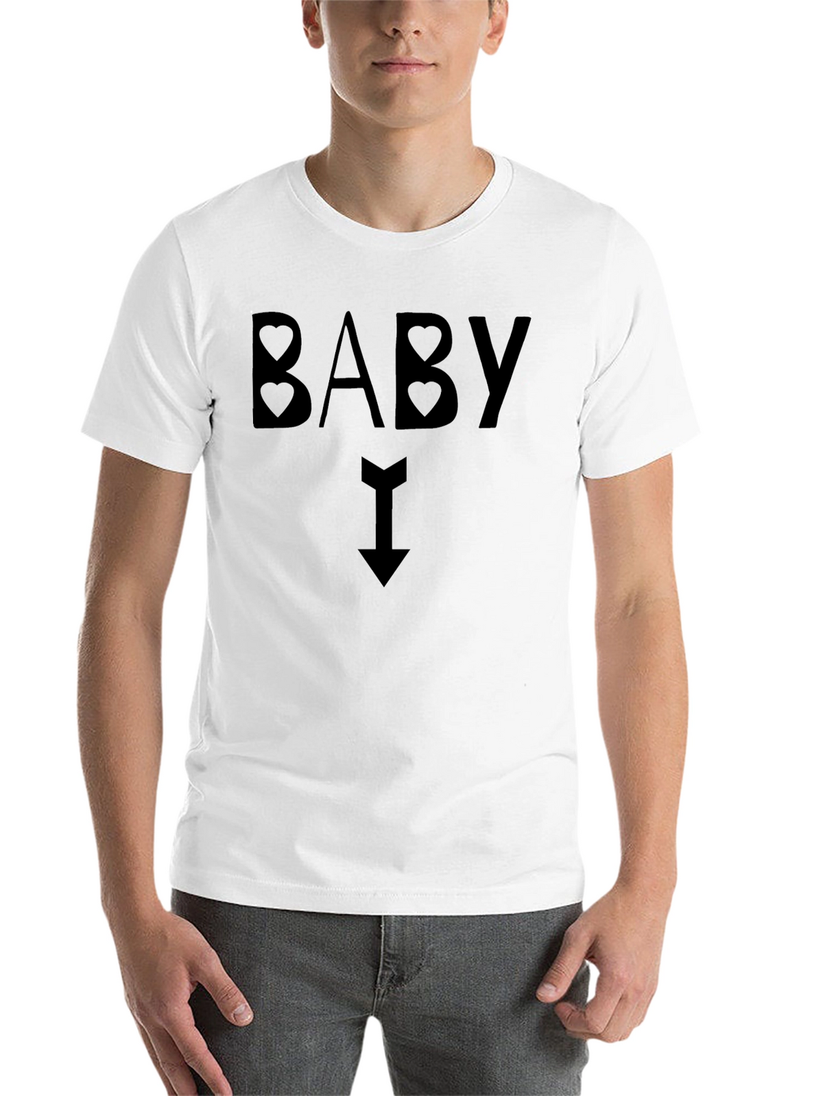Baby Arrow Pointing Down Black T-Shirt