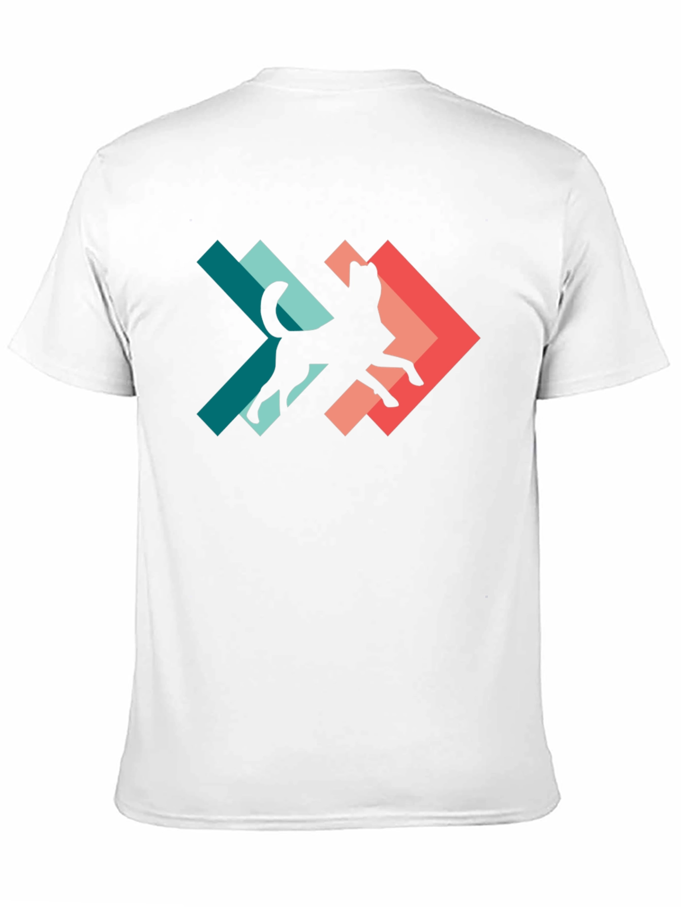 Geometric Dog Silhouette Graphic Tee - Modern Style