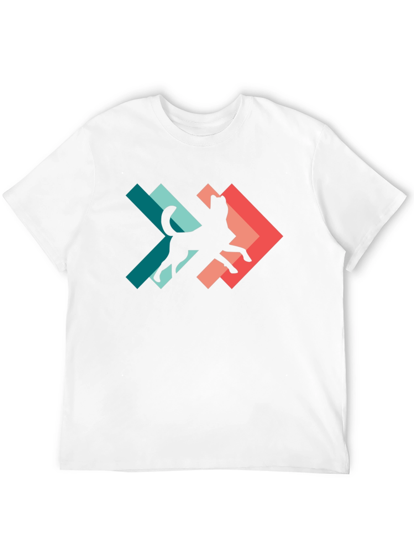 Geometric Dog Silhouette Graphic Tee - Modern Style