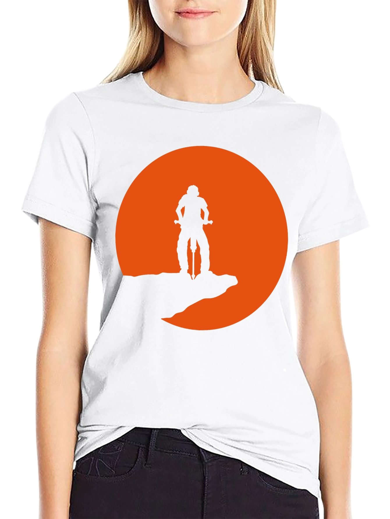 Mountain Biker Silhouette Graphic Tee - Black