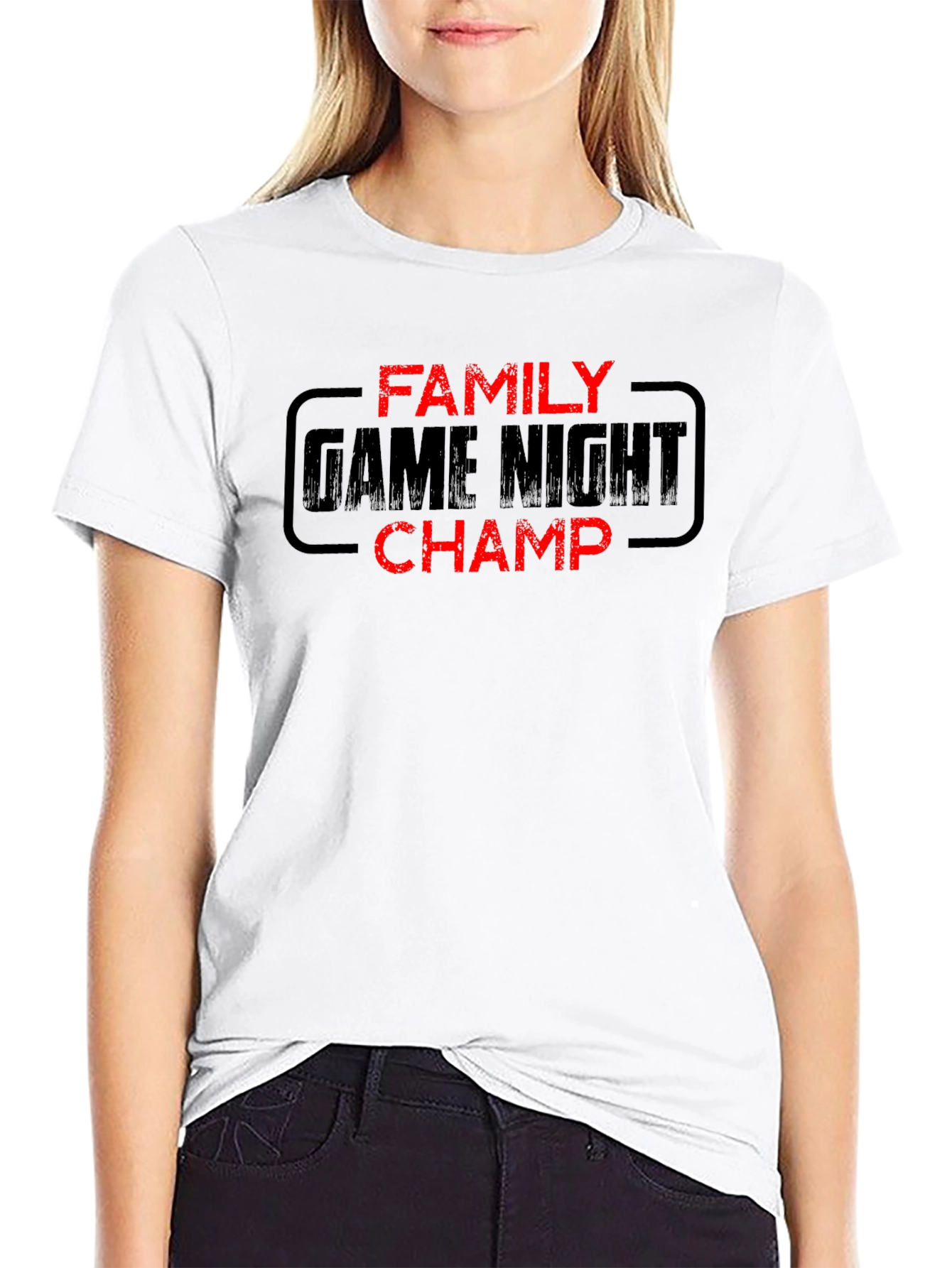 Family Game Night Champ Black T-Shirt