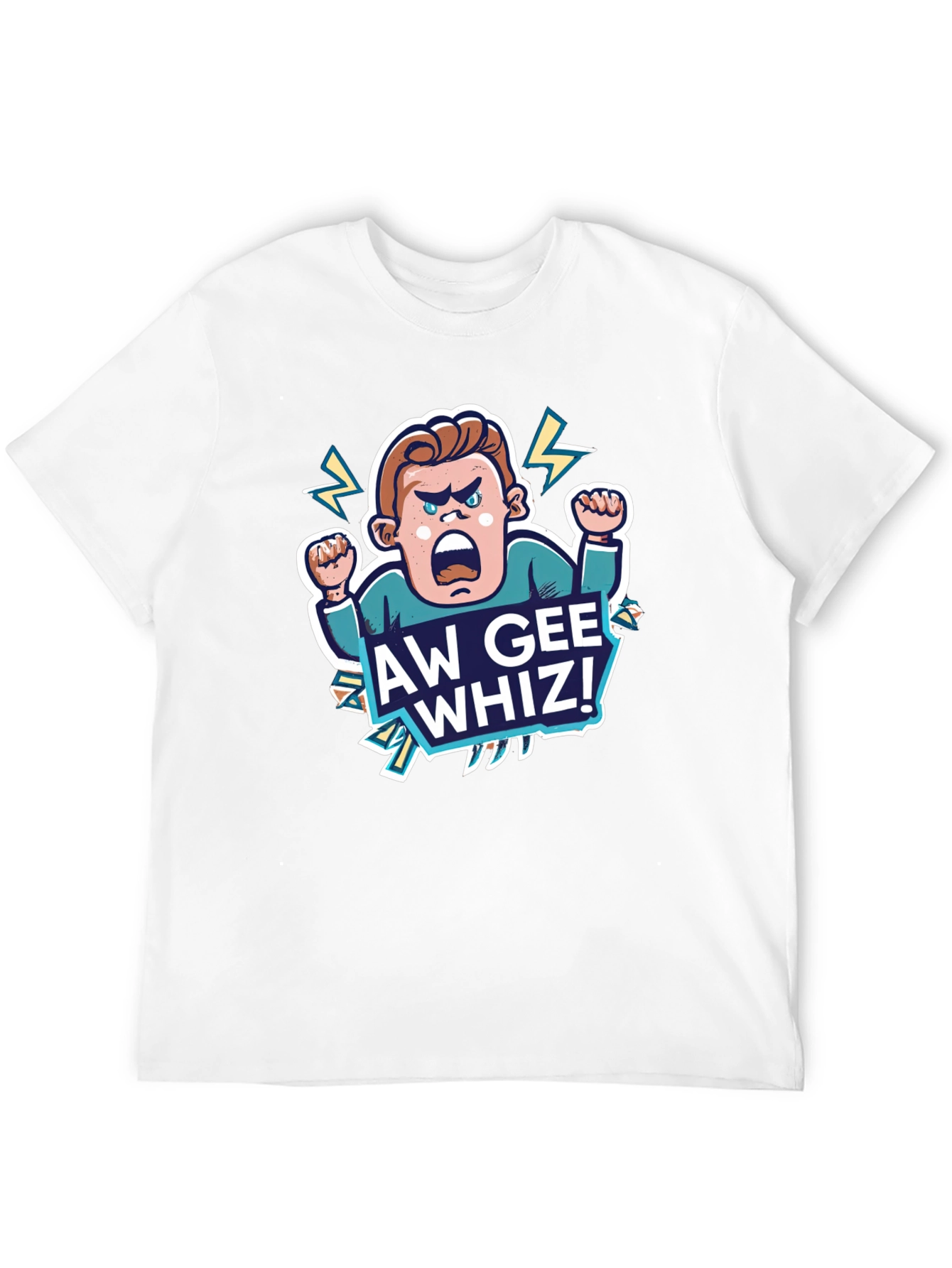 Aw Gee Whiz! Cartoon Graphic Black T-Shirt