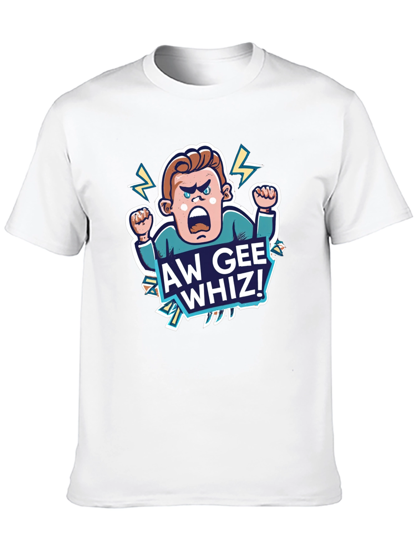Aw Gee Whiz! Cartoon Graphic Black T-Shirt