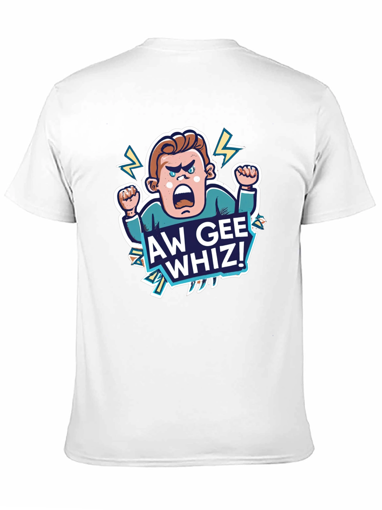 Aw Gee Whiz! Cartoon Graphic Black T-Shirt
