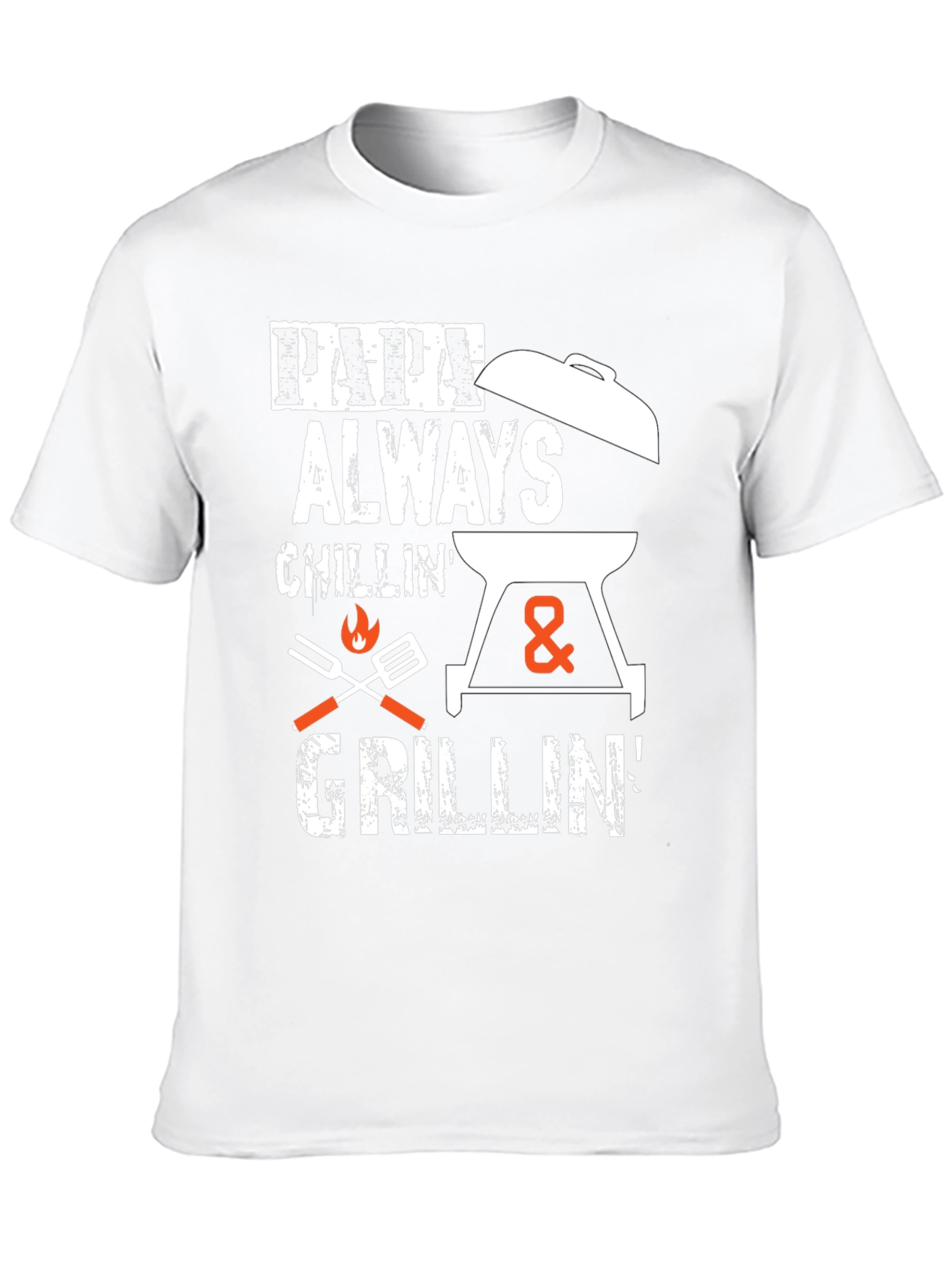 Papa Always Chillin & Grillin Black Graphic T-Shirt