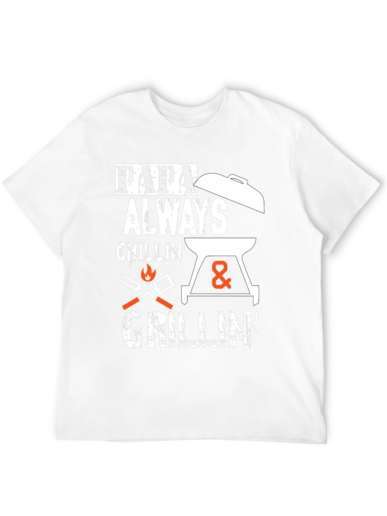 Papa Always Chillin & Grillin Black Graphic T-Shirt