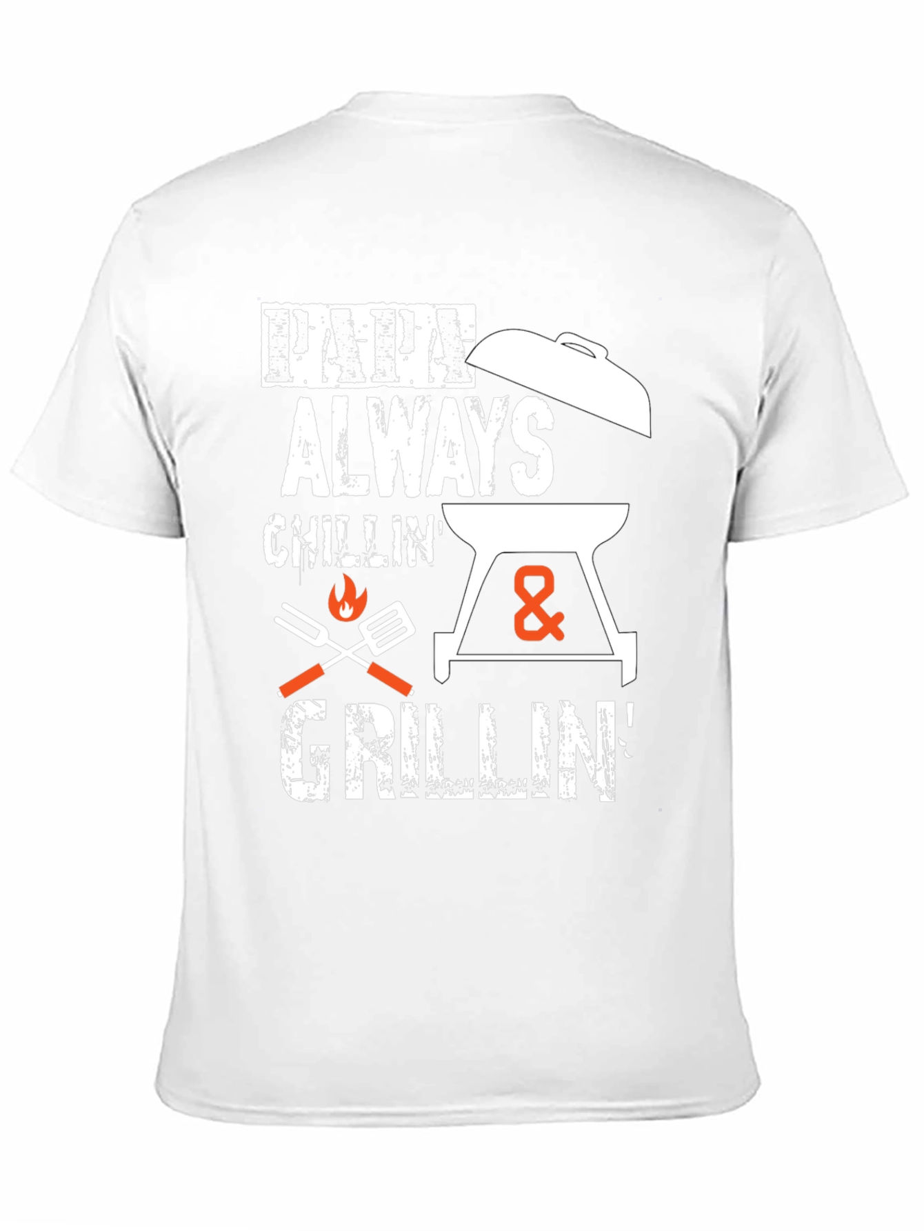 Papa Always Chillin & Grillin Black Graphic T-Shirt
