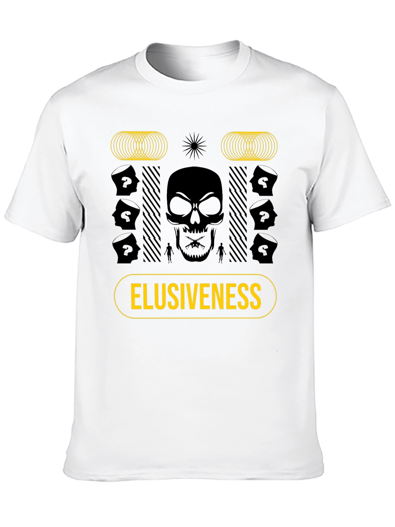 Elusiveness Graphic T-Shirt: Skull & Mystery Design