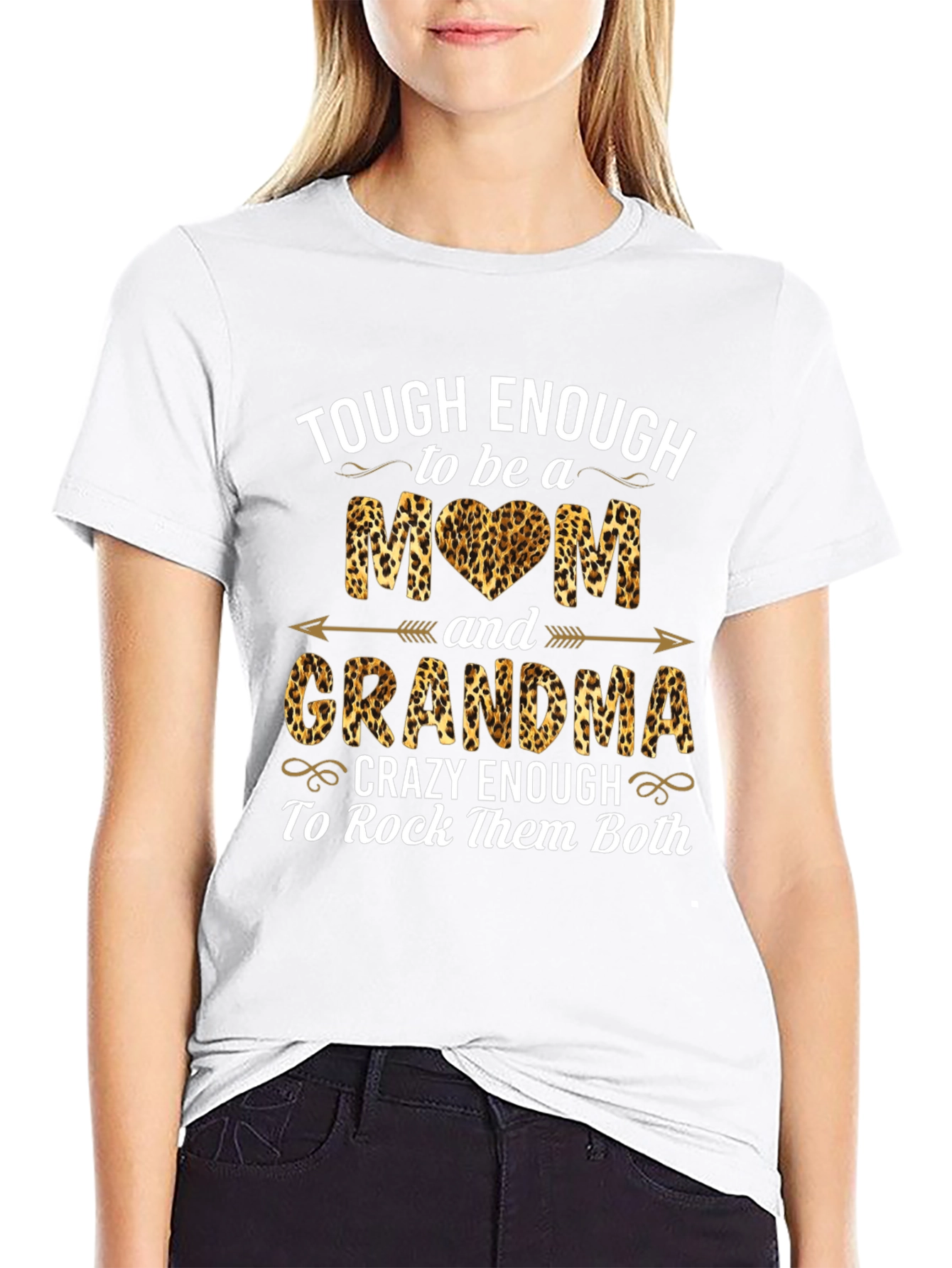 Tough Enough Mom & Grandma Leopard Print T-Shirt