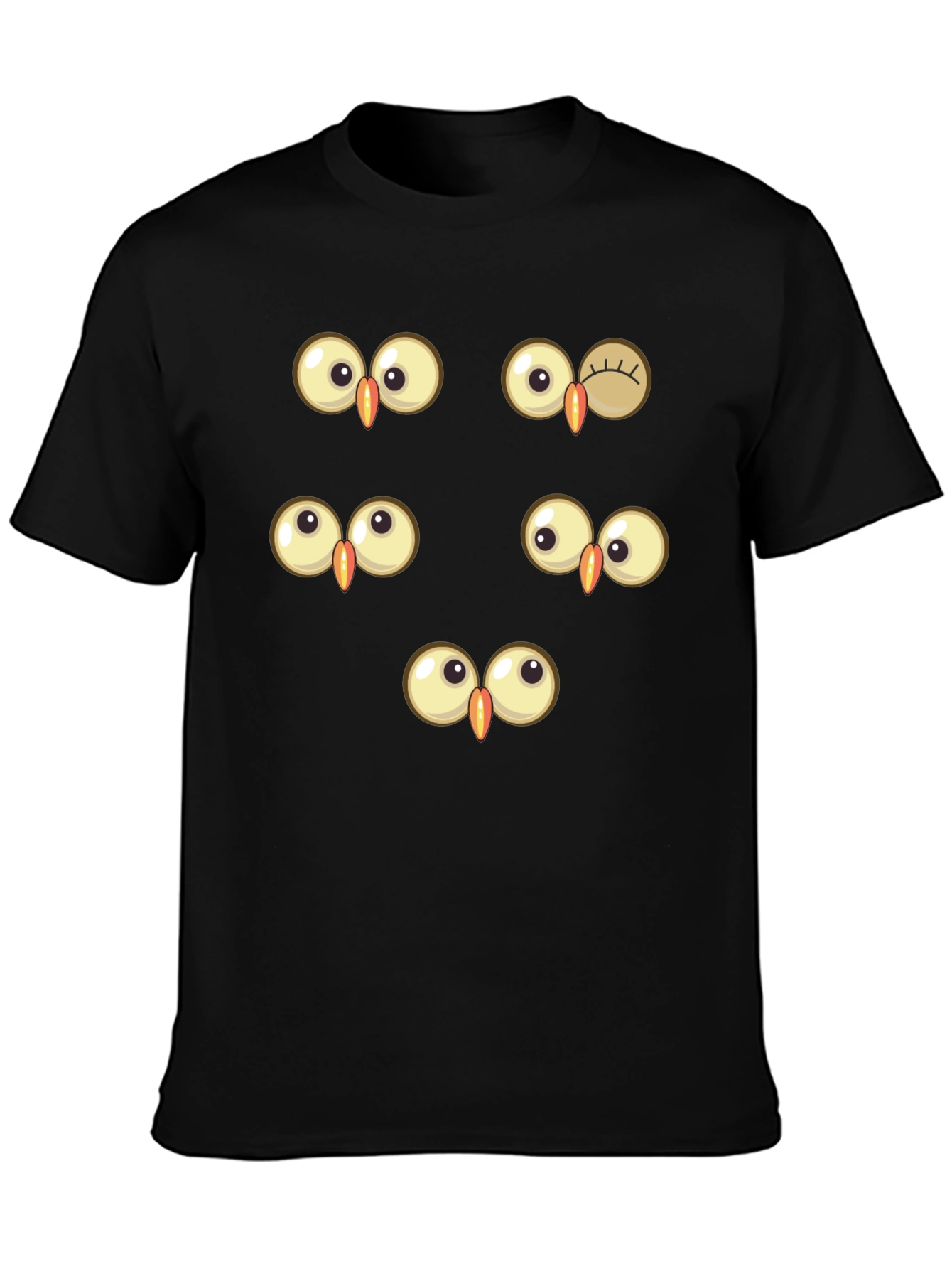 Funny Owl Eyes Graphic Tee - Black Cotton T-Shirt