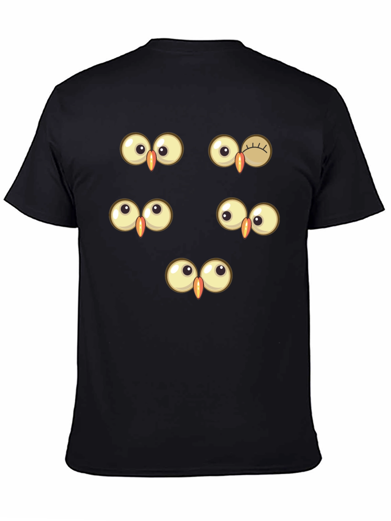 Funny Owl Eyes Graphic Tee - Black Cotton T-Shirt