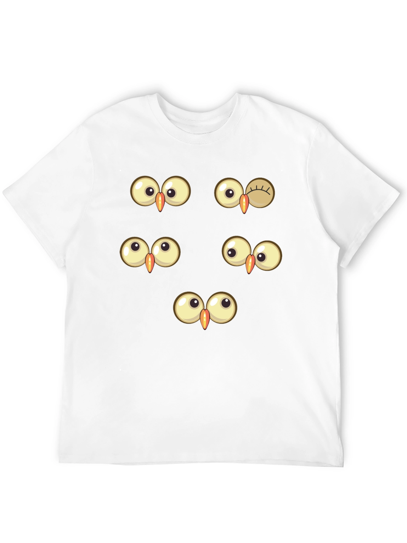 Funny Owl Eyes Graphic Tee - Black Cotton T-Shirt