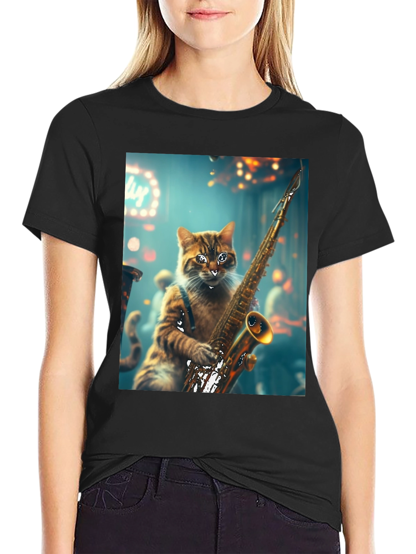 Jazz Cat Saxophone T-Shirt