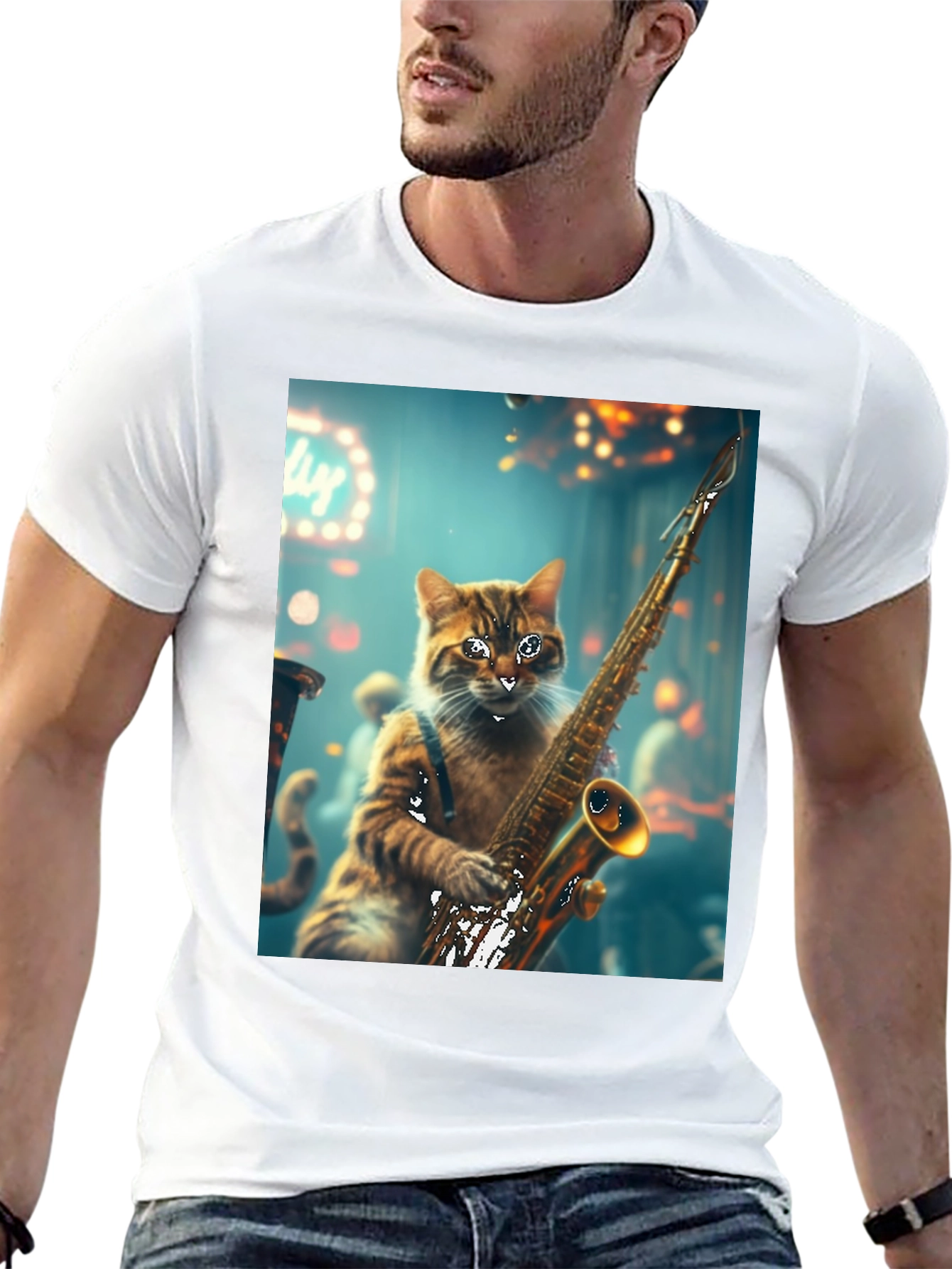 Jazz Cat Saxophone T-Shirt