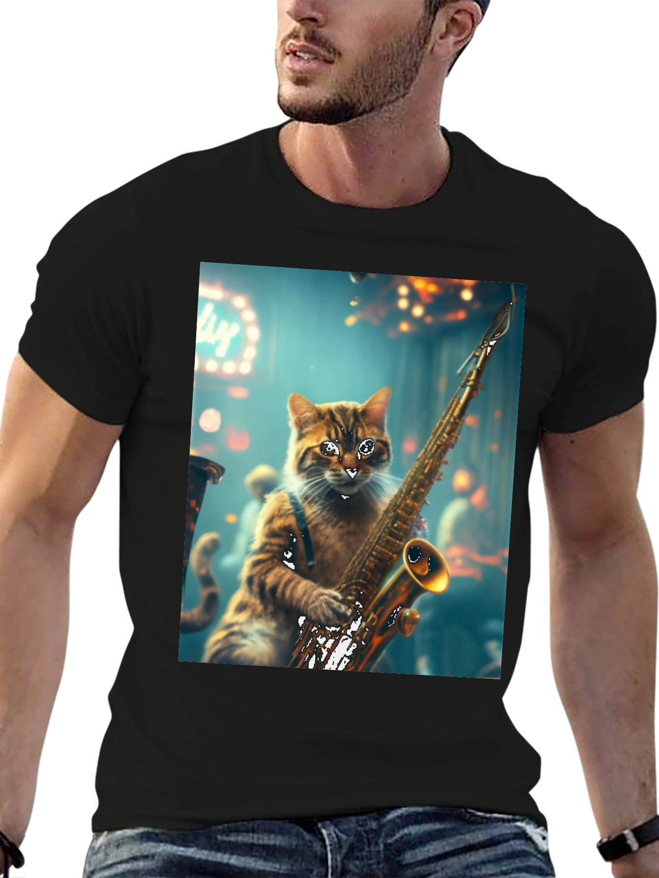 Jazz Cat Saxophone T-Shirt