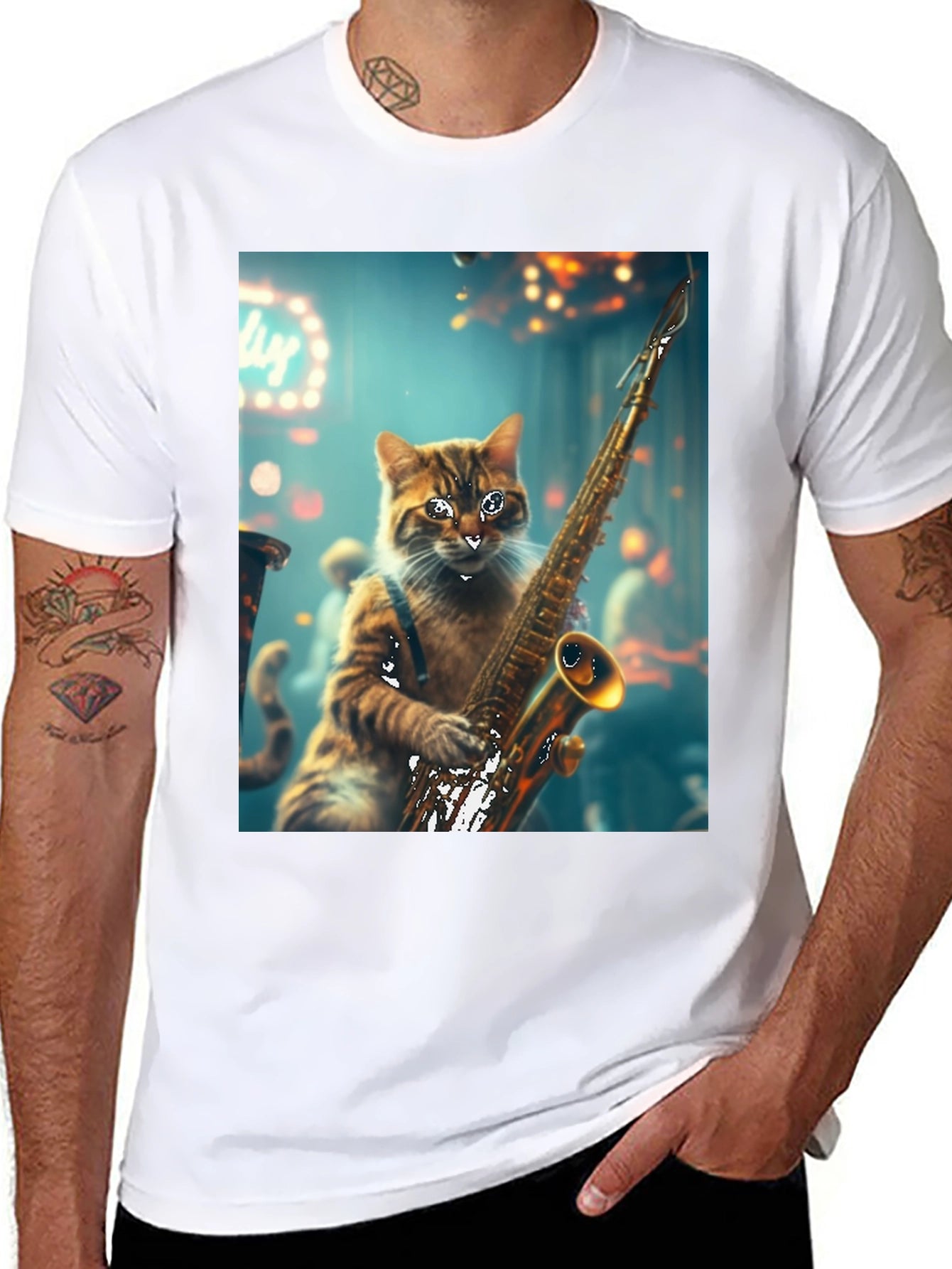 Jazz Cat Saxophone T-Shirt