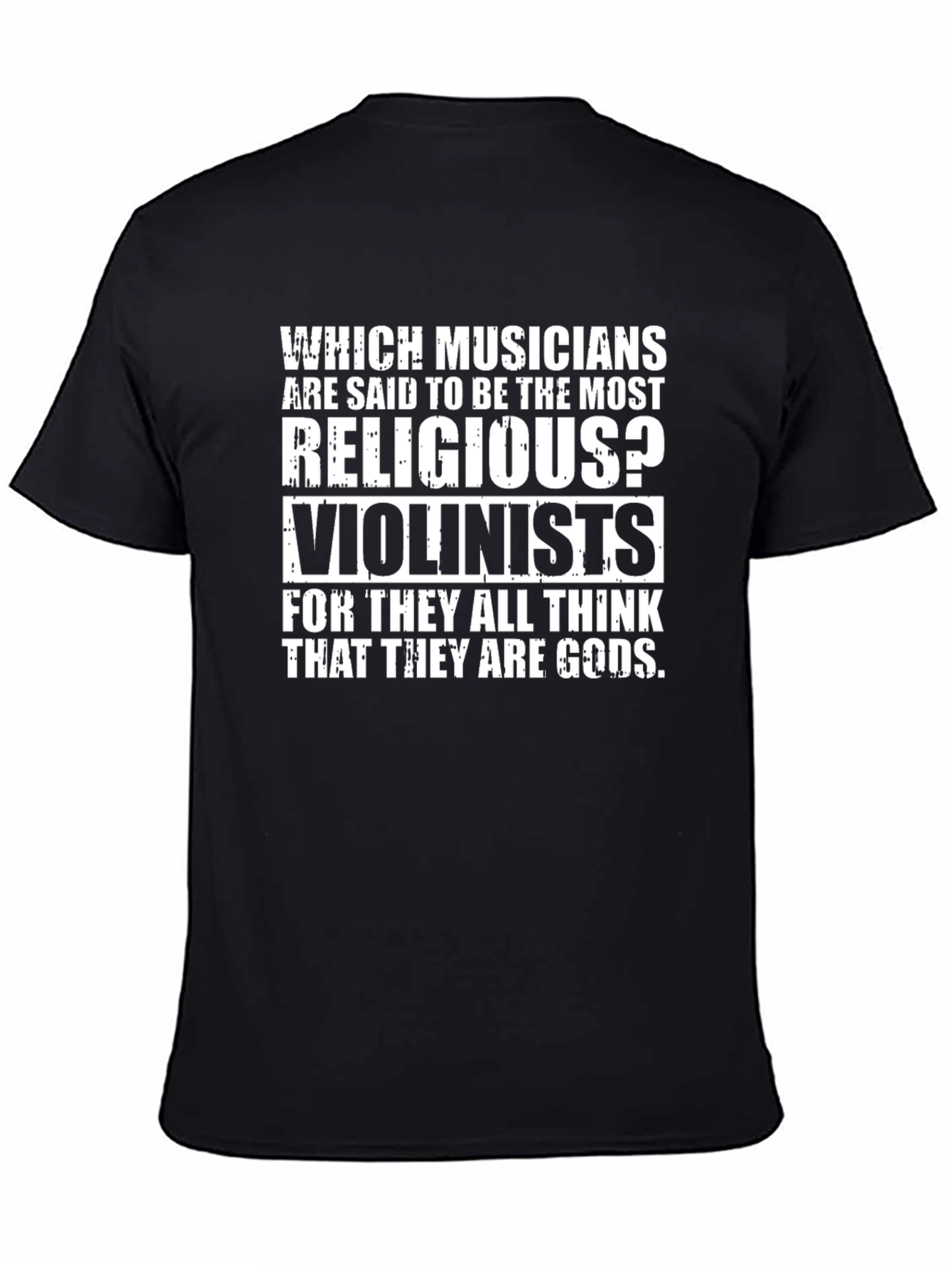 Religious Violinist Graphic Tee - Musician Humor T-Shirt