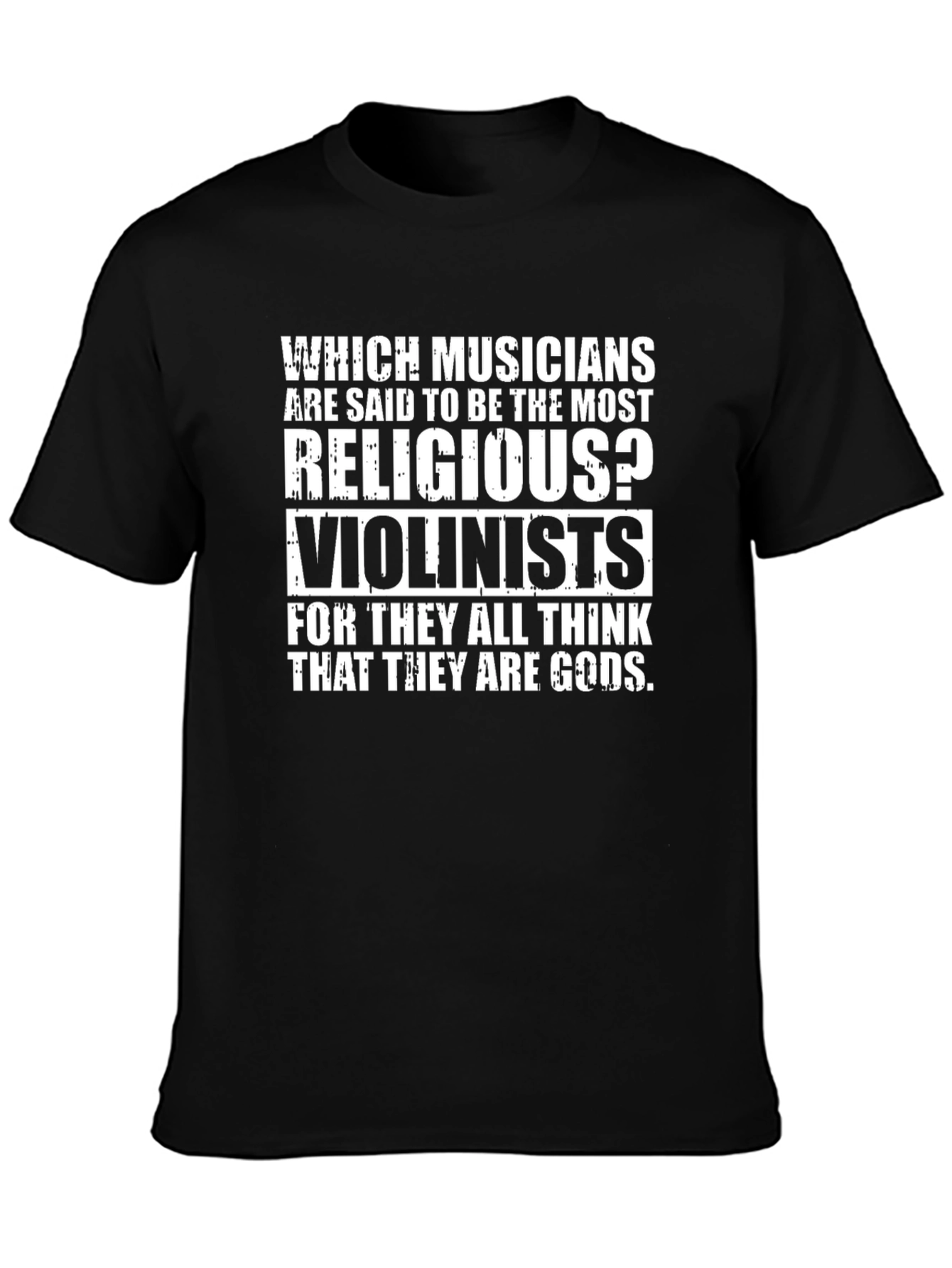 Religious Violinist Graphic Tee - Musician Humor T-Shirt