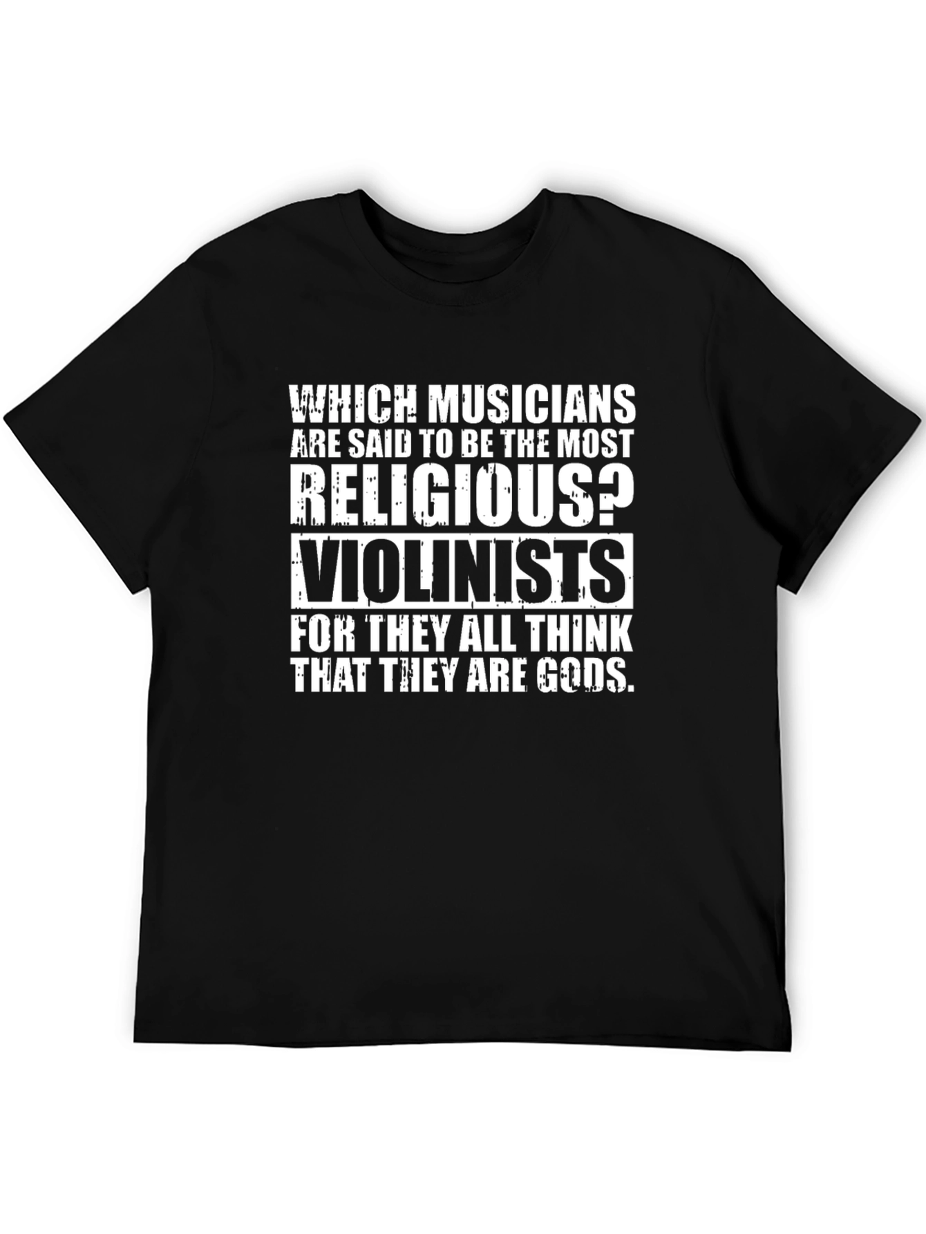 Religious Violinist Graphic Tee - Musician Humor T-Shirt