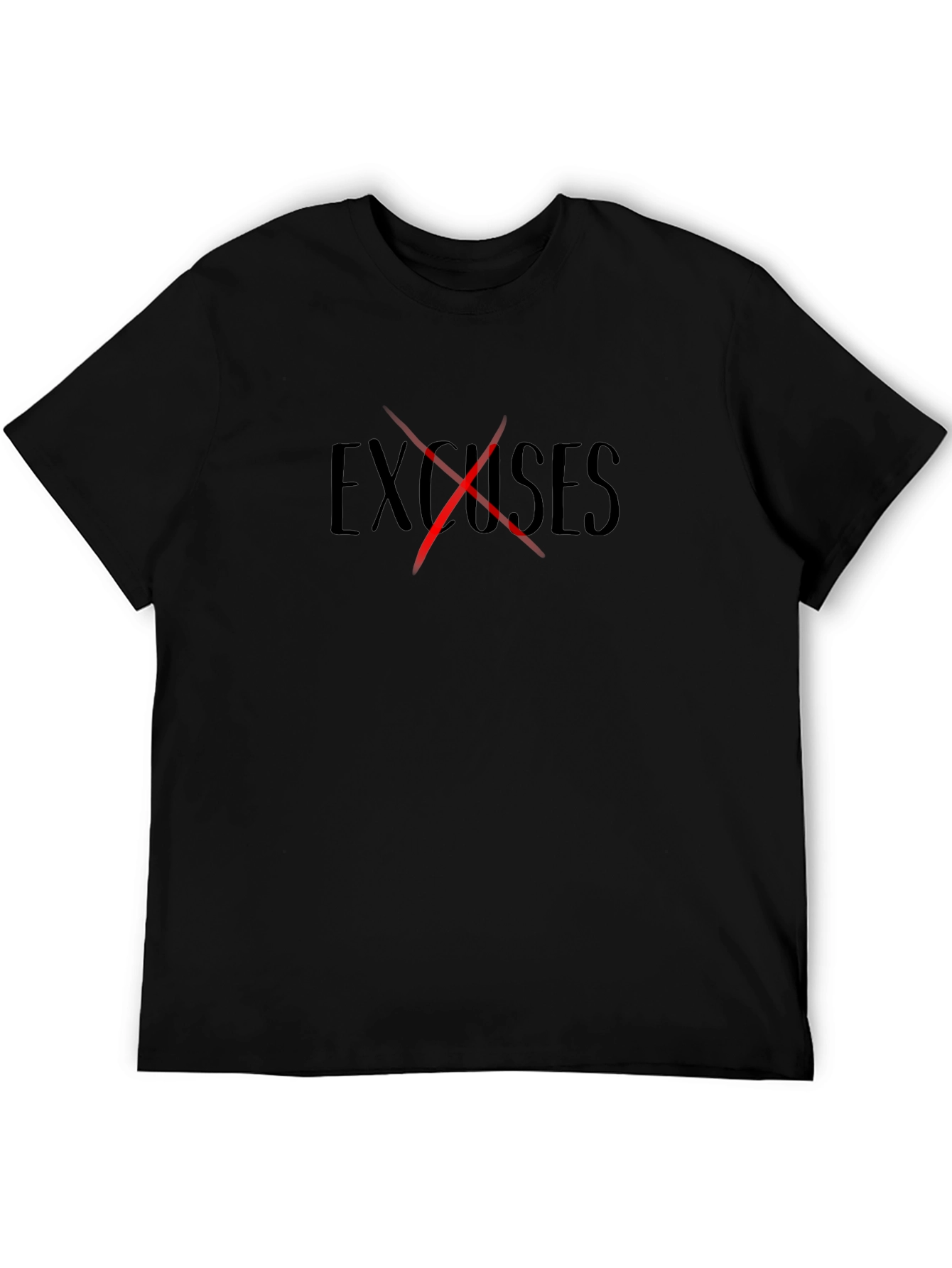 No Excuses Mens Black Graphic Tee