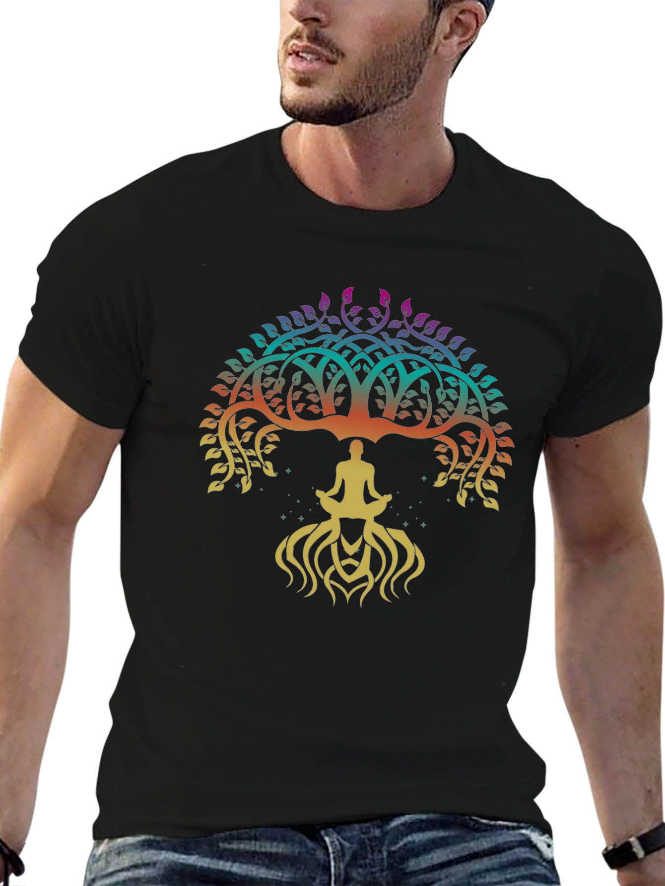 Tree of Life Yoga Meditation Mens T-Shirt