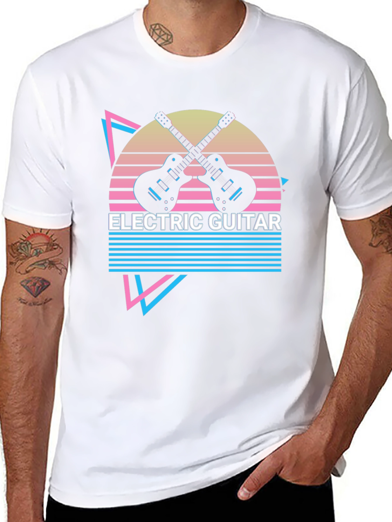 Electric Guitar Retro T-Shirt - Music Lover Tee