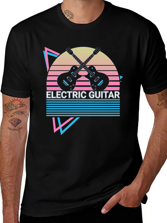Electric Guitar Retro T-Shirt - Music Lover Tee