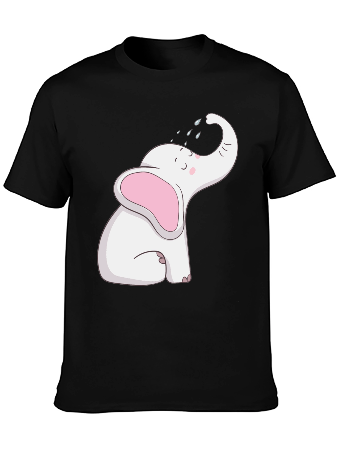Cute Elephant Graphic Tee - Black Unisex Shirt