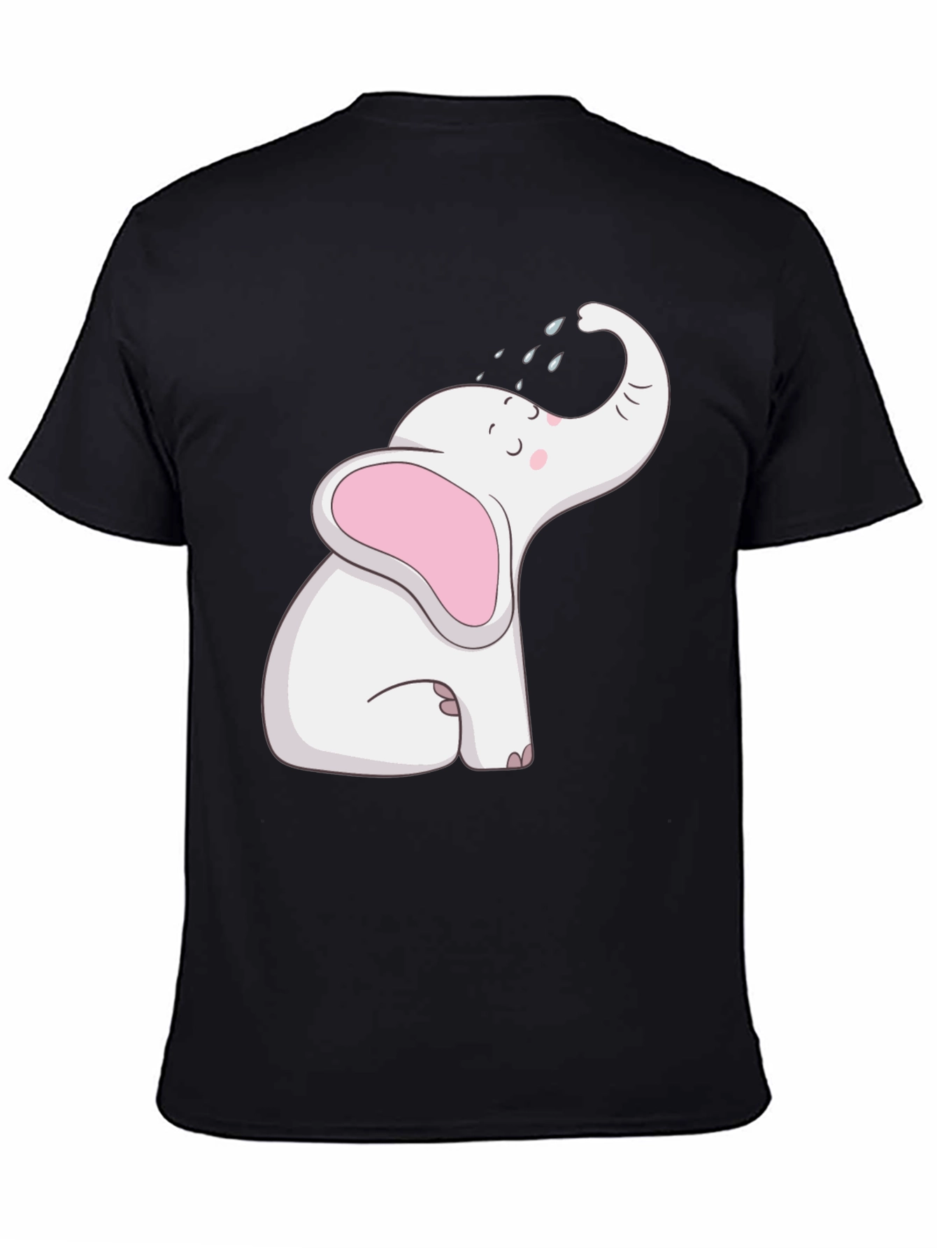 Cute Elephant Graphic Tee - Black Unisex Shirt