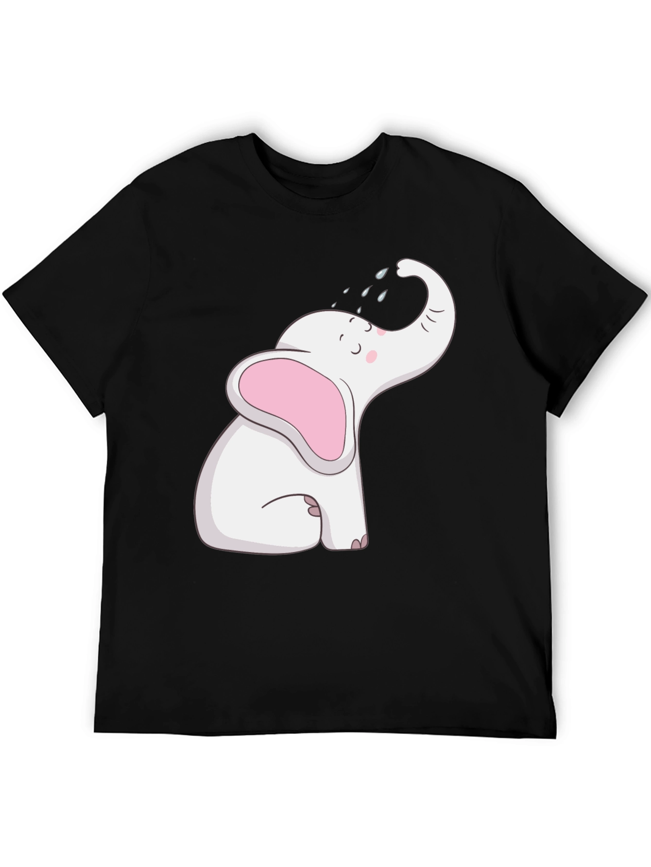 Cute Elephant Graphic Tee - Black Unisex Shirt