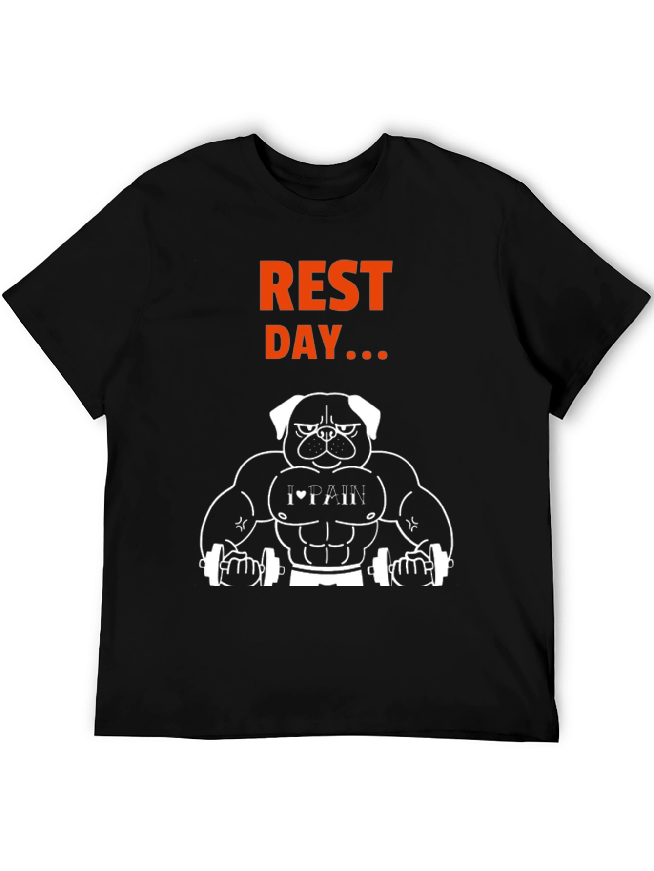 Rest Day Graphic T-Shirt - Bodybuilding Dog Design